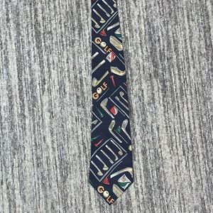 Chaps Ralph Lauren Mens Golf Motif Neck Tie Tees‎ Balls Golfer Caddy Multicolor